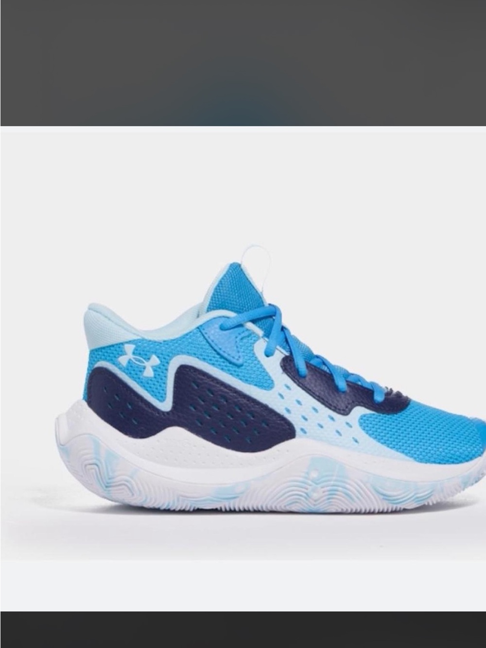 Under Armour jet 23Youth Light Blue and Navy Basketball Sneakers